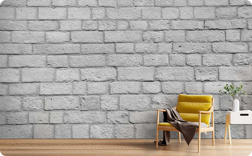 Bricks Gray Rustic Wallpaper Mural