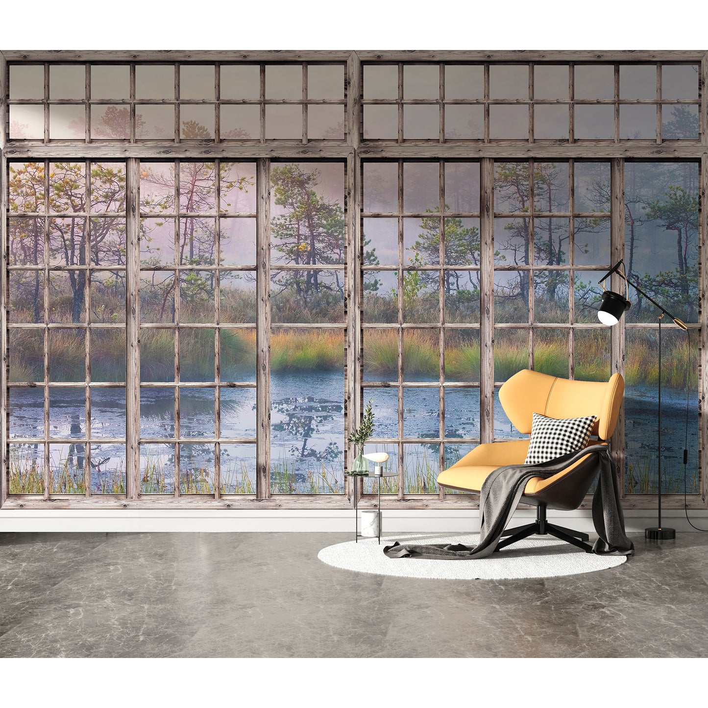 Window View Wetland Park Wallpaper Mural