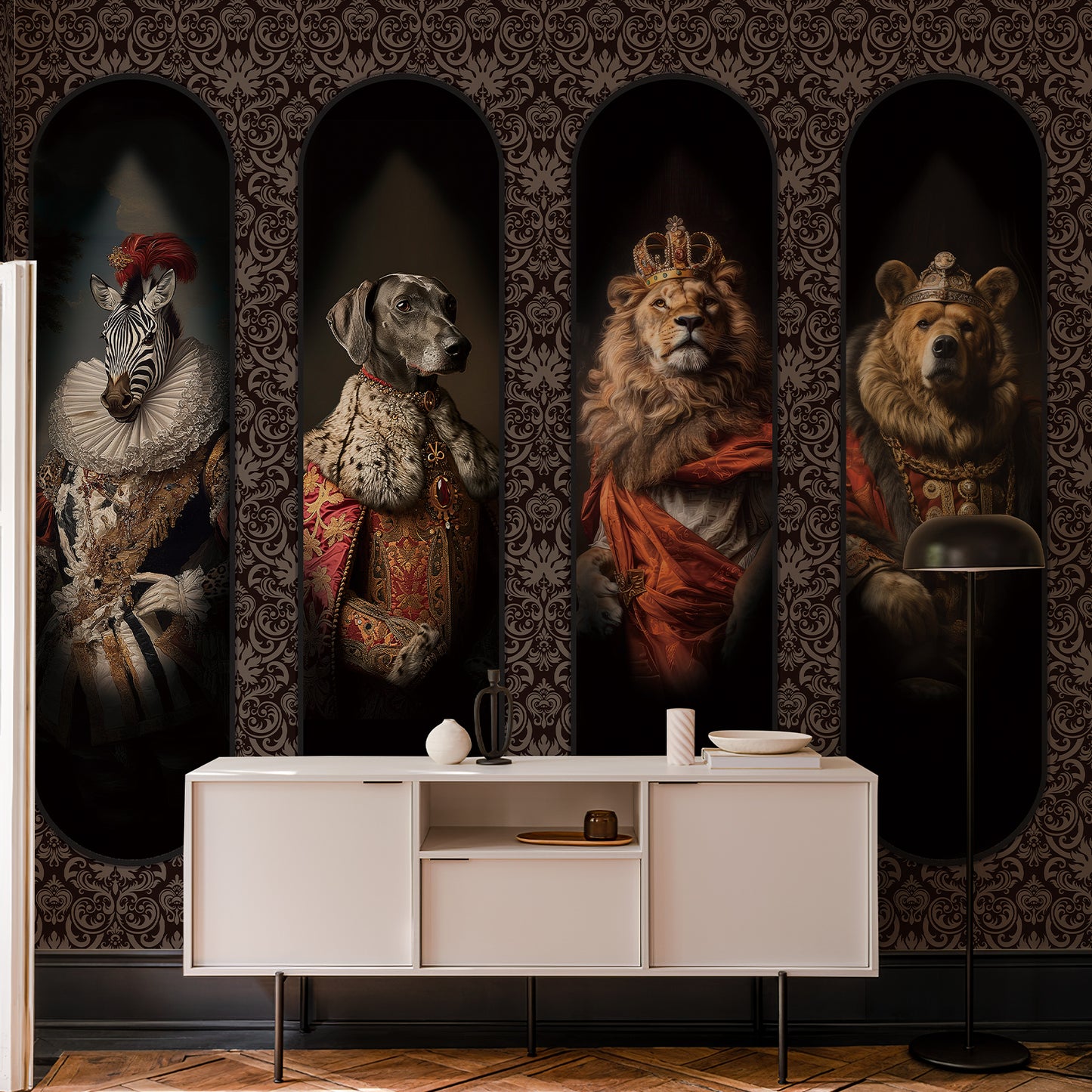 Animal Picture Frame Peel and Stick Wallpaper Mural