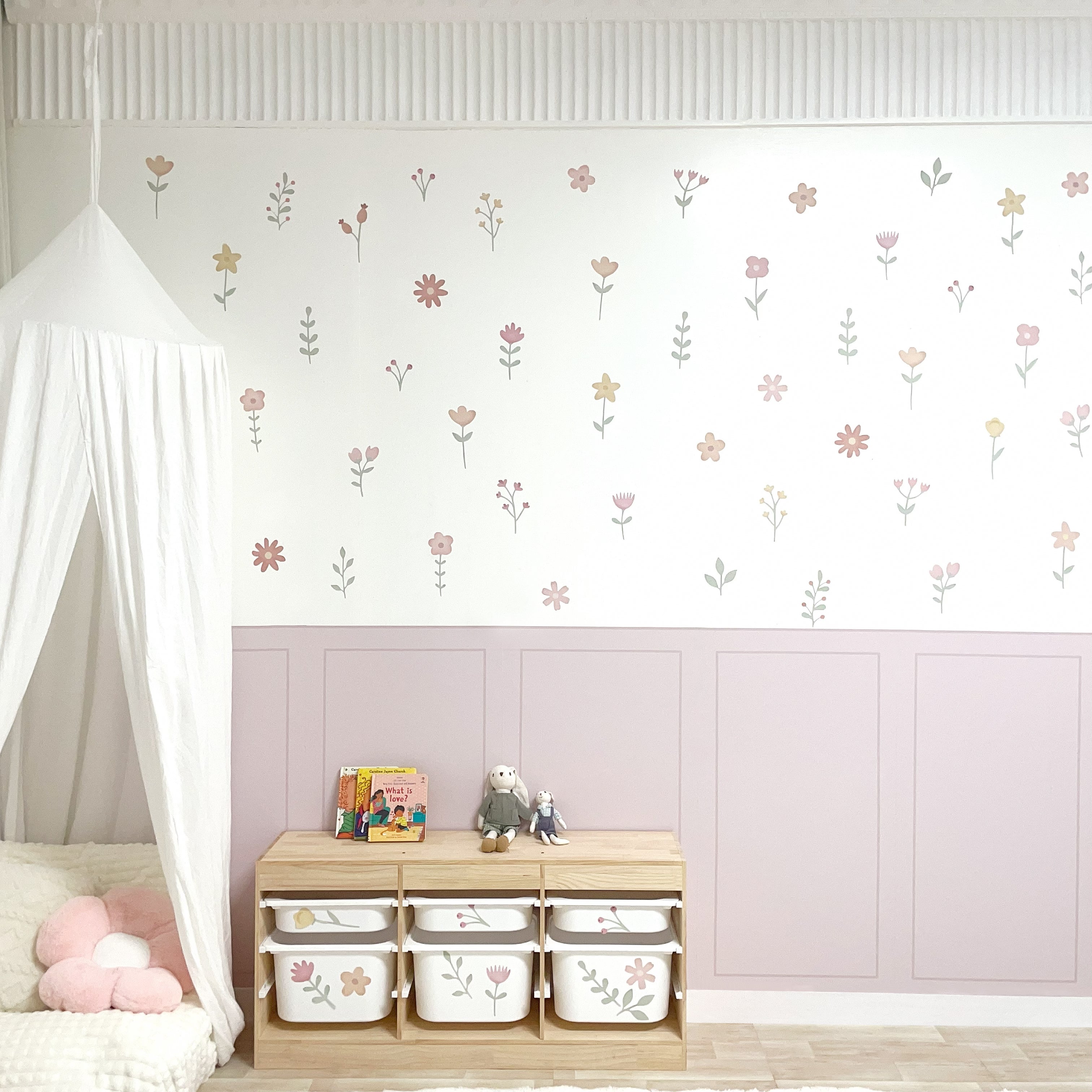 Pastel Floral Nursery Peel and Stick Wall Decals | ZeekoHome