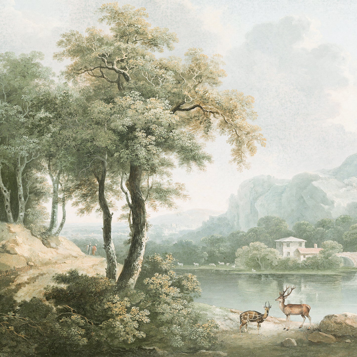 Vintage Tranquility in the Forest Shadows Wallpaper Mural