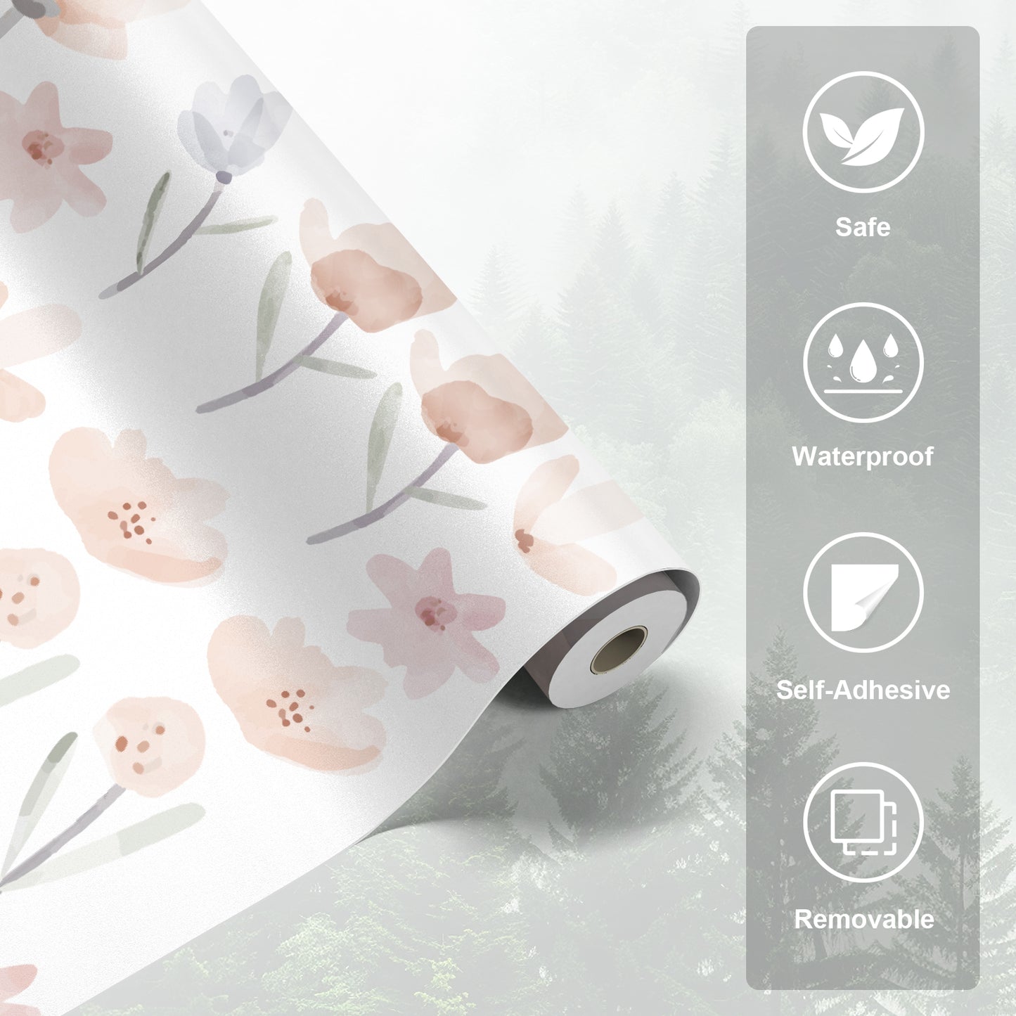 Peel and Stick Girl's Room Decals Pink Wall Border Decals Scalloped Trim Floral Wall Stickers for Nursery