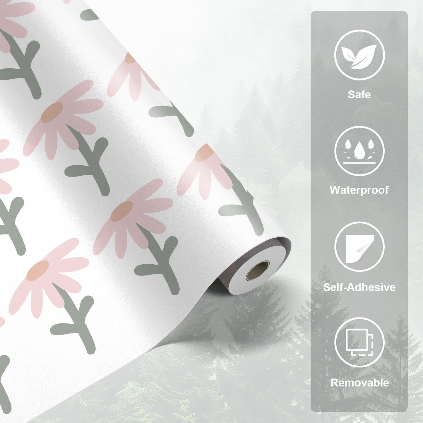 Peel & Stick Wall Panel Decals – Blush Wainscoting Look + Scalloped Border Trim Removable