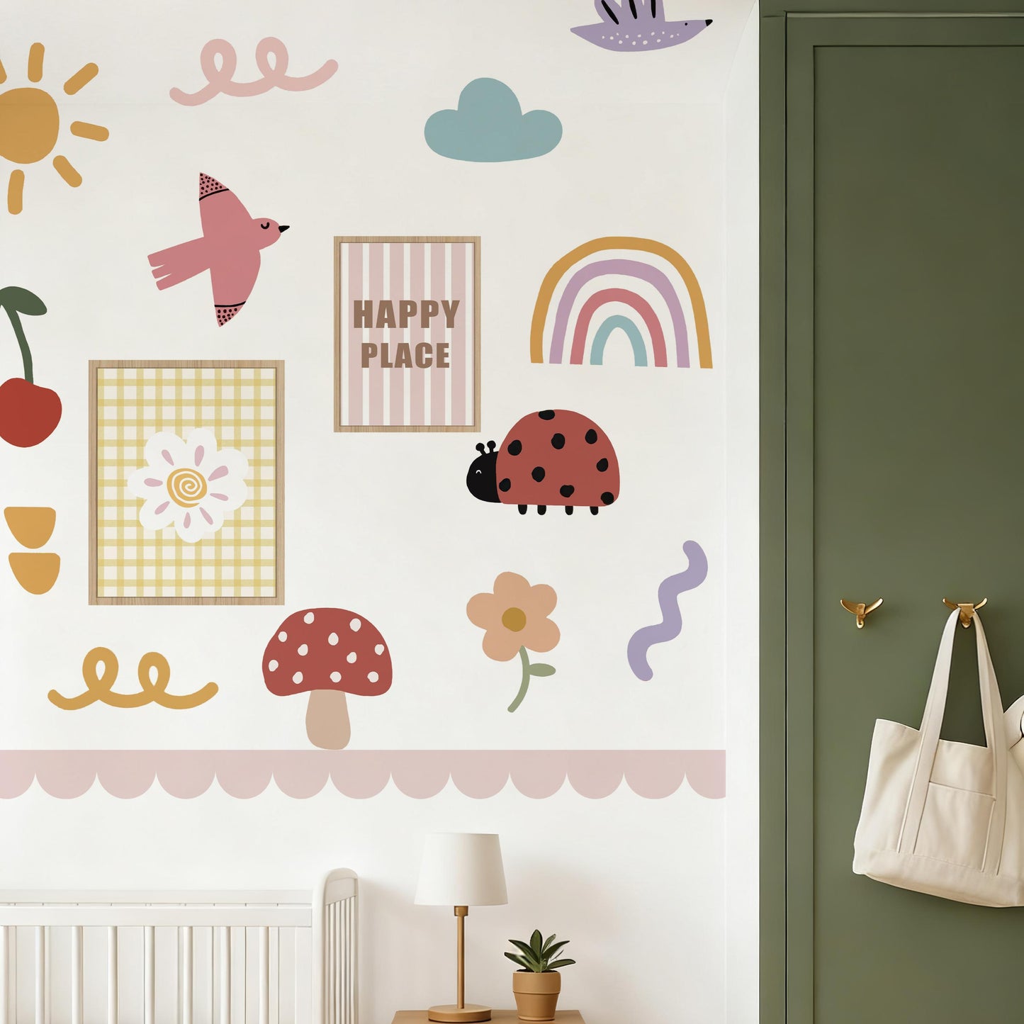 Playful Garden Wall Decals 4-Piece Set for Happy Room Décor