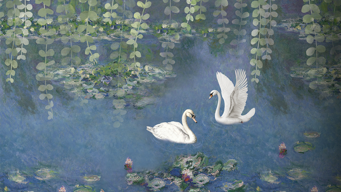 Peel and stick mural, PVC and canvas two materials selection