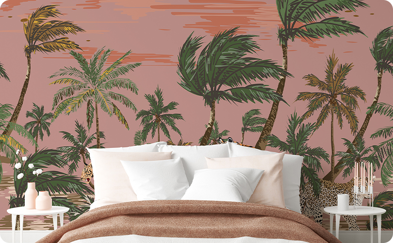 Pink Wall Mural Ideas for Nursery, Bedroom &amp; Living Room (Custom Sizes) | ZeekoHome