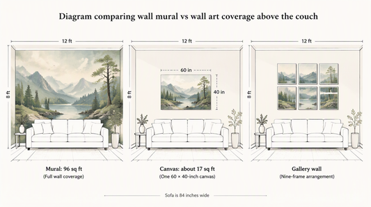 Wall Mural or Large Wall Art Above the Sofa? How to Decide