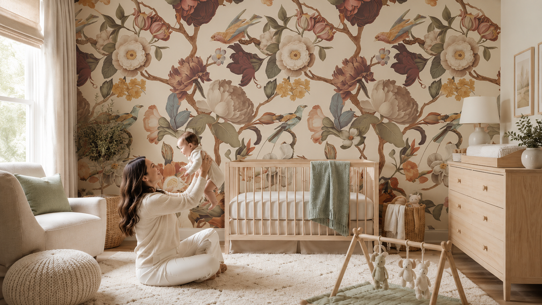 Gender-Neutral Nursery Wall Mural Ideas: Sage, Sand, Sky Blue & Warm Neutral Themes