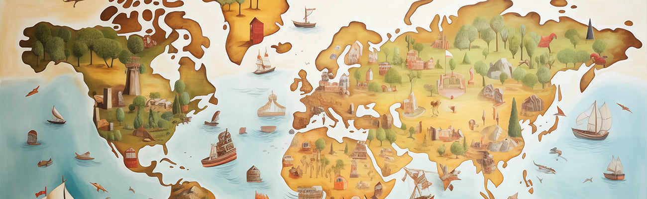 Simple Map Mural Map Peel and Stick Wall Murals – ZEEKO HOME