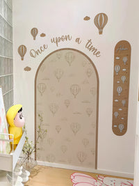 Peel & Stick Balloon Arch Wall Decal Set with Wooden Arch & Full Wooden Accessories