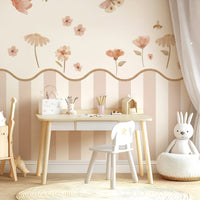 Blush Floral Butterfly Nursery Peel and Stick Wall Decals | ZeekoHome