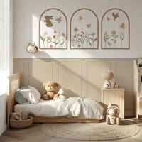 Dreamy Floral Nursery Wall Decals Shape Stickers for Soft Nursery Décor