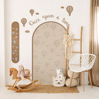 Peel & Stick Balloon Arch Wall Decal Set with Wooden Arch & Full Wooden Accessories