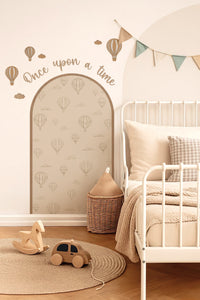 Peel & Stick Balloon Arch Wall Decal Set with Wooden Arch & Full Wooden Accessories