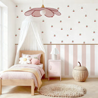 Cherry Pink Stripe Nursery Peel and Stick Wall Decals | ZeekoHome
