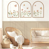 Dreamy Floral Nursery Wall Decals Shape Stickers for Soft Nursery Décor
