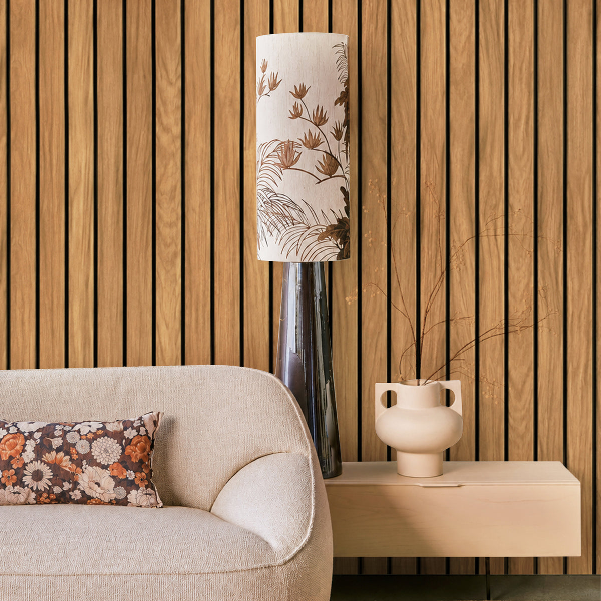 3D Foam Wood Slat Peel and Stick Wallpaper