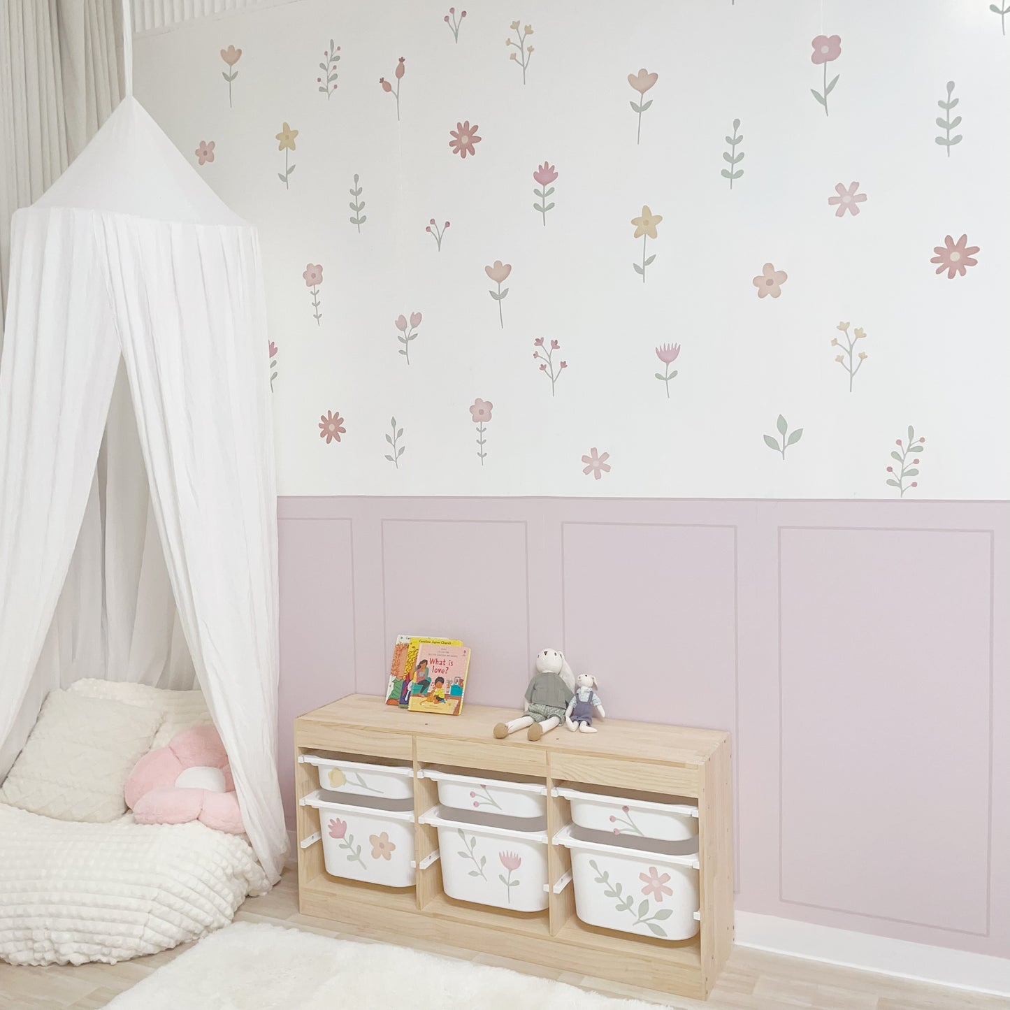 Pastel Floral Nursery Peel and Stick Wall Decals | ZeekoHome