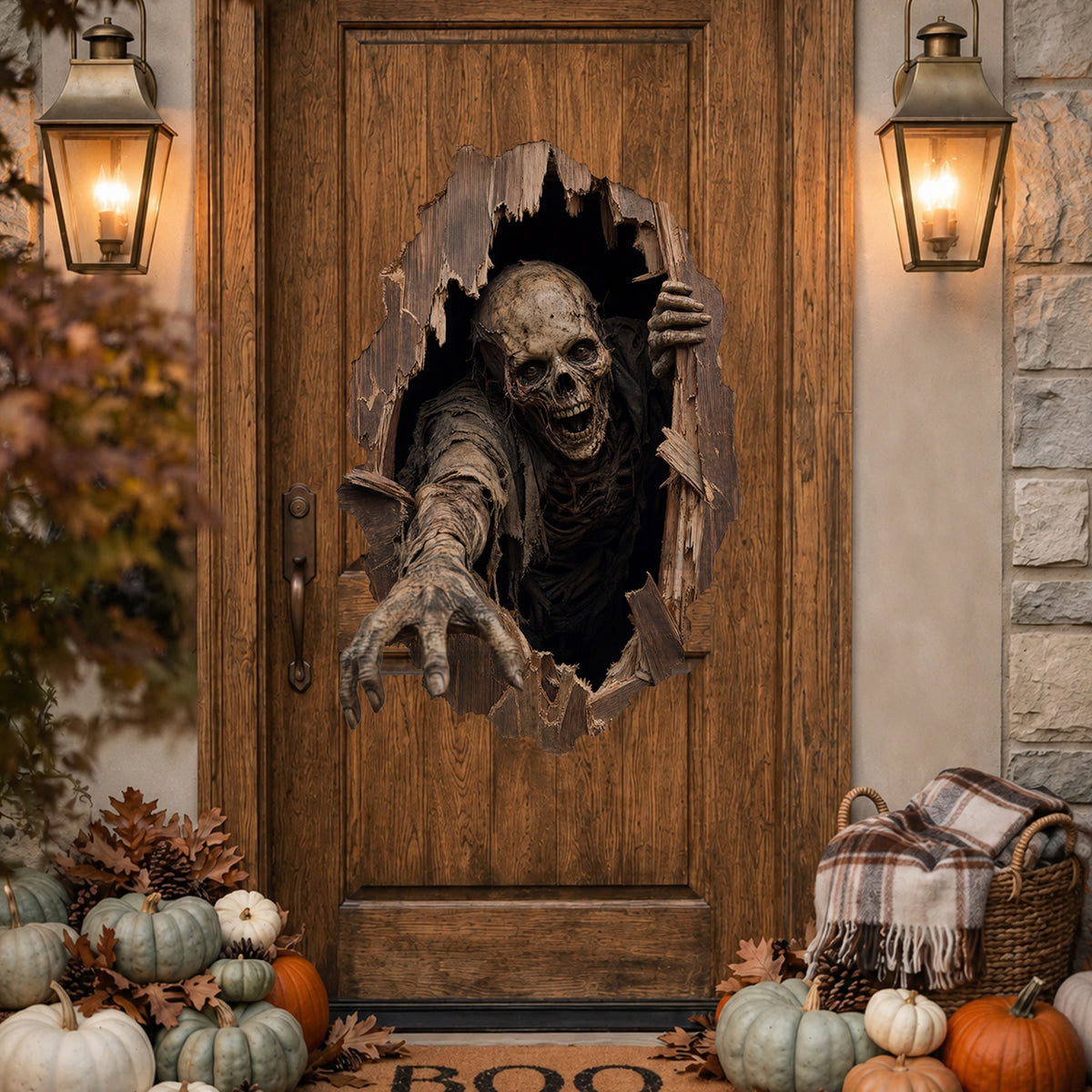 Halloween decorations Undead Reach Peel and Stick Door Decal