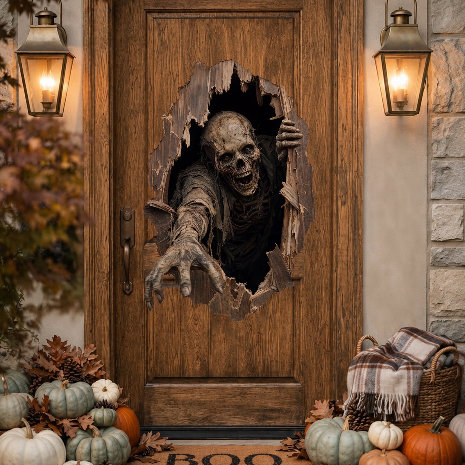 Halloween decorations Undead Reach Peel and Stick Door Decal