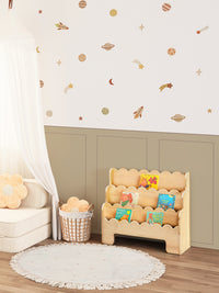 Children's Room Space Story Wall Decal Set Peel & Stick Space Wall Sticker Set for Kids Room