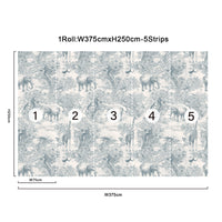 Fixed size：Animal Deep In The Jungle Blue Wallpaper Mural
