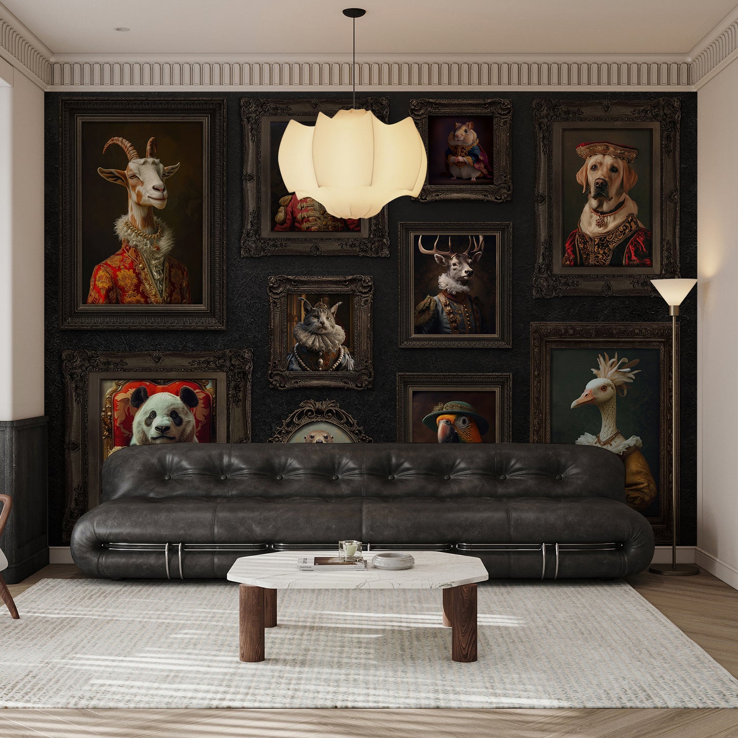 Animal Picture Frame Aristocrat Wallpaper Mural