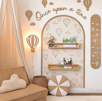 Peel & Stick Balloon Arch Wall Decal Set with Wooden Arch & Full Wooden Accessories