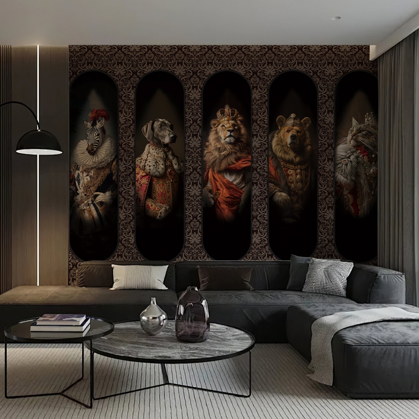 Animal King Wallpaper Mural – Luxury Custom Wall Mural for Living Room