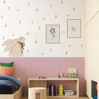 Pastel Canvas Bunny Nursery Peel and Stick Wall Decal Set | ZeekoHome