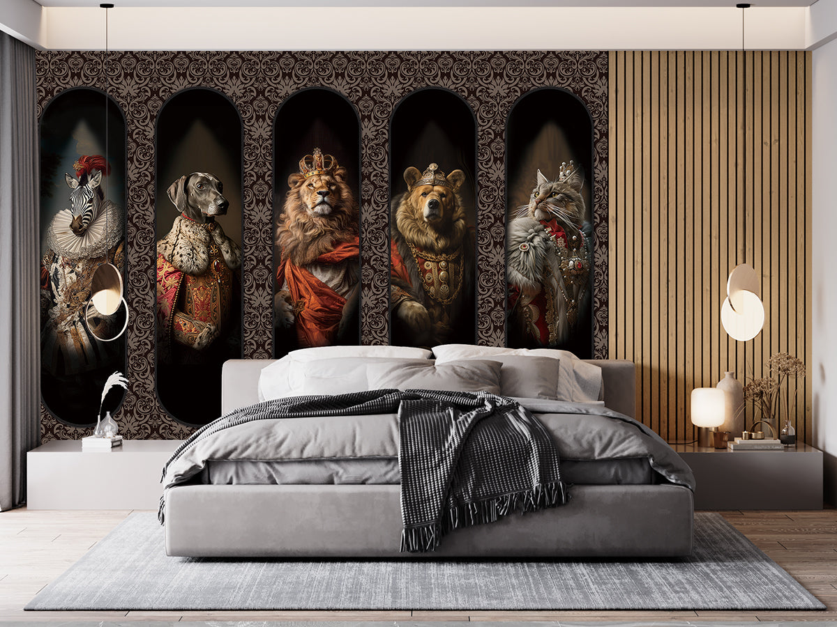 Animal King Wallpaper Mural – Luxury Custom Wall Mural for Living Room
