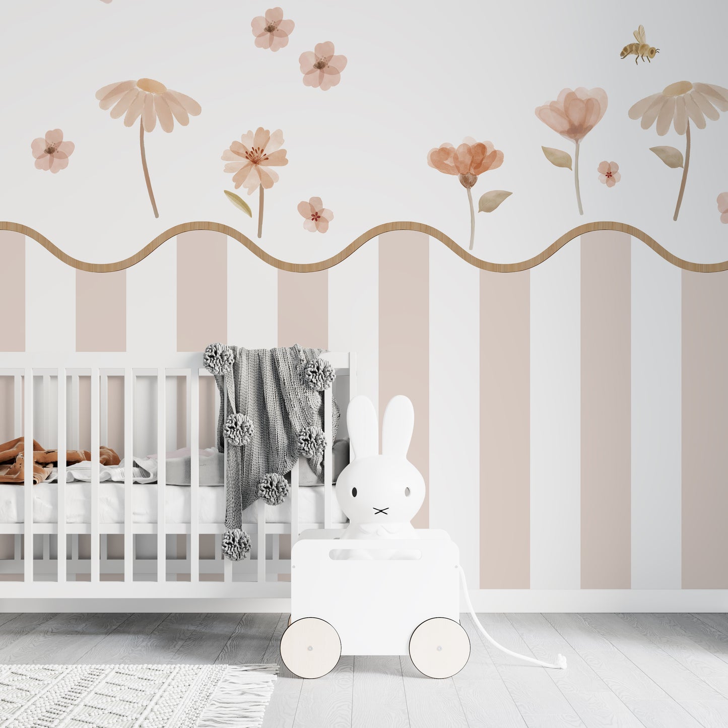 Blush Floral Butterfly Nursery Peel and Stick Wall Decals | ZeekoHome