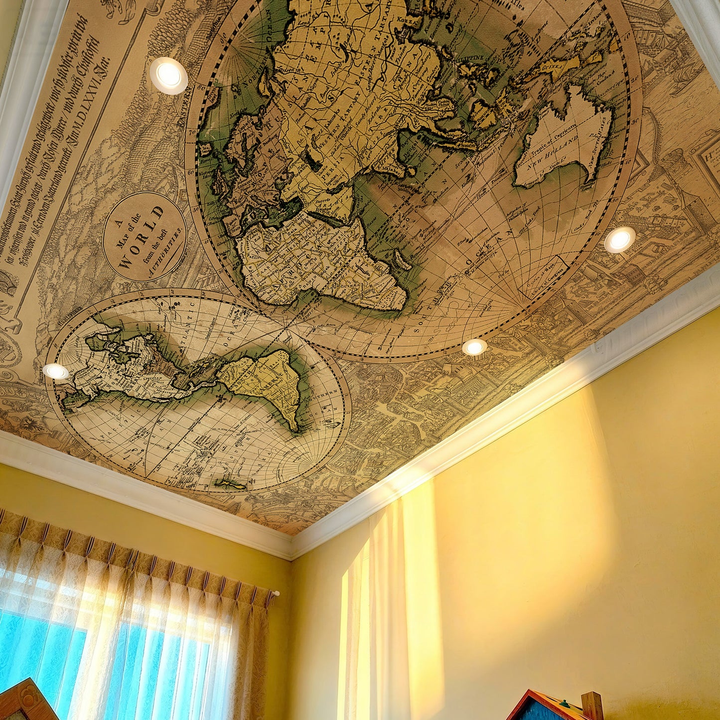 Zeeko Large 3D Vintage World Map Wall Mural
