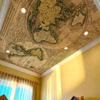 Zeeko Large 3D Vintage World Map Wall Mural