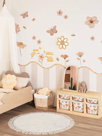 Blush Floral Butterfly Nursery Peel and Stick Wall Decals | ZeekoHome