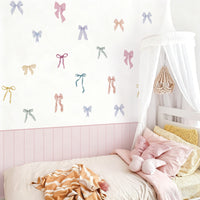 Pastel Bow Nursery Peel and Stick Wall Decals | ZeekoHome