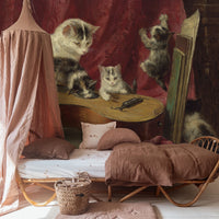 Animal Cat Print Black Wallpaper Mural