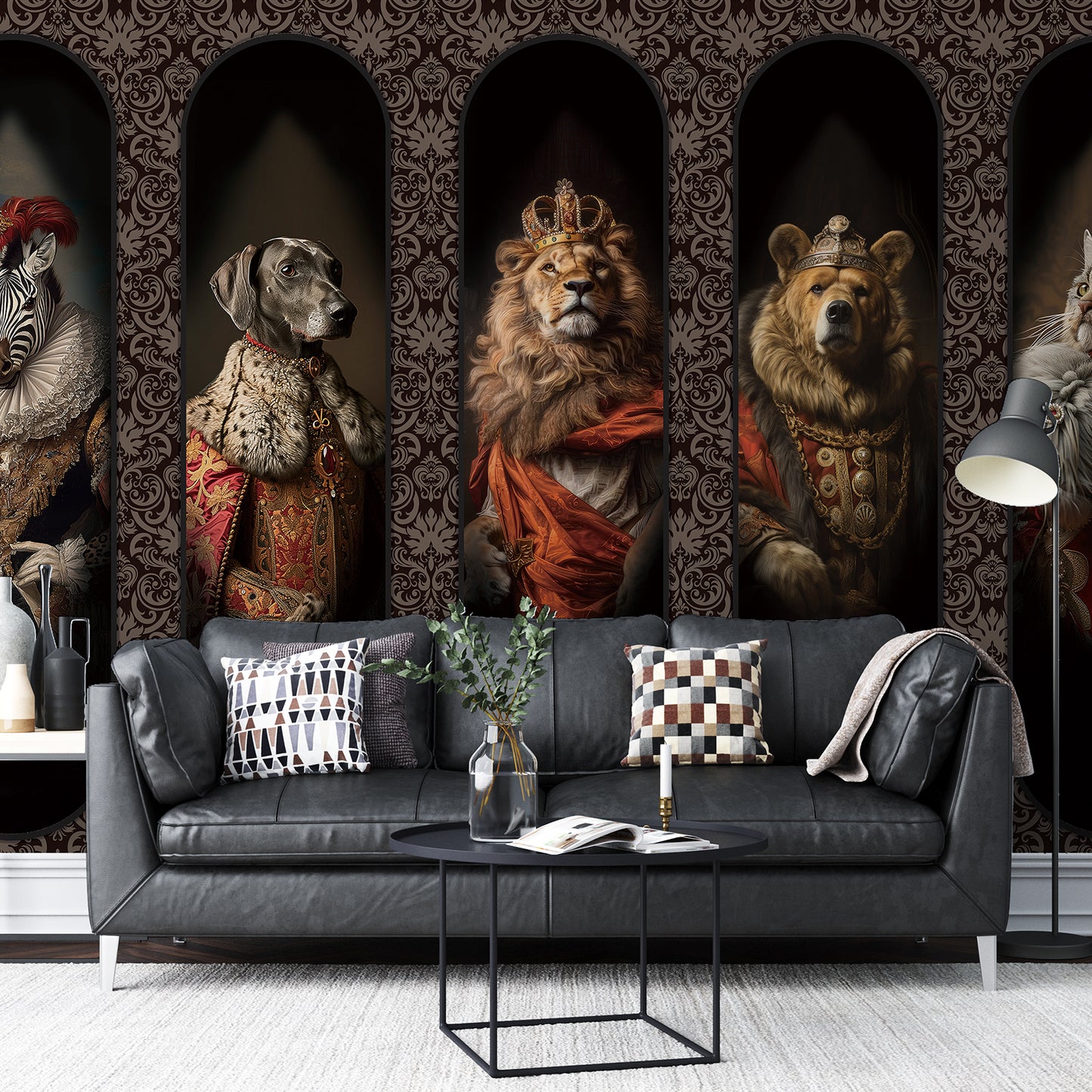 Animal King Wallpaper Mural – Luxury Custom Wall Mural for Living Room