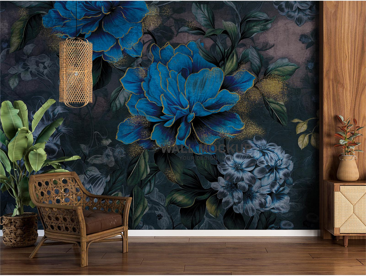 Fototapete Blumengedenkstätte Blau