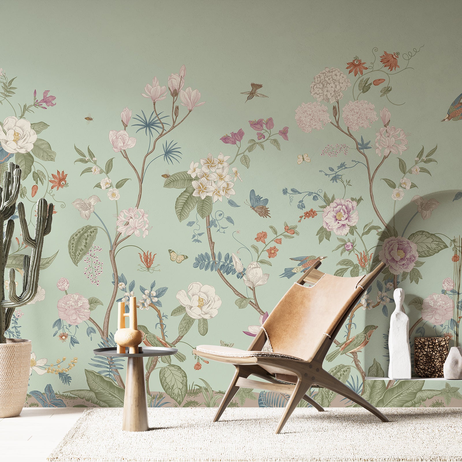 Floral Meandering of Flowers Wallpaper Mural-1 strip