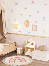 ZeekoHome Pastel Bow Nursery Peel and Stick Wall Decals