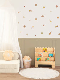 Children's Room Space Story Wall Decal Set Peel & Stick Space Wall Sticker Set for Kids Room