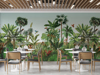 Animal Tiger in the Jungle Green Wallpaper Mural