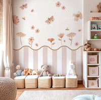 Blush Floral Butterfly Nursery Peel and Stick Wall Decals | ZeekoHome