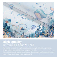 Fixed size：Watercolor Underwater Whale Kids Wallpaper Mural