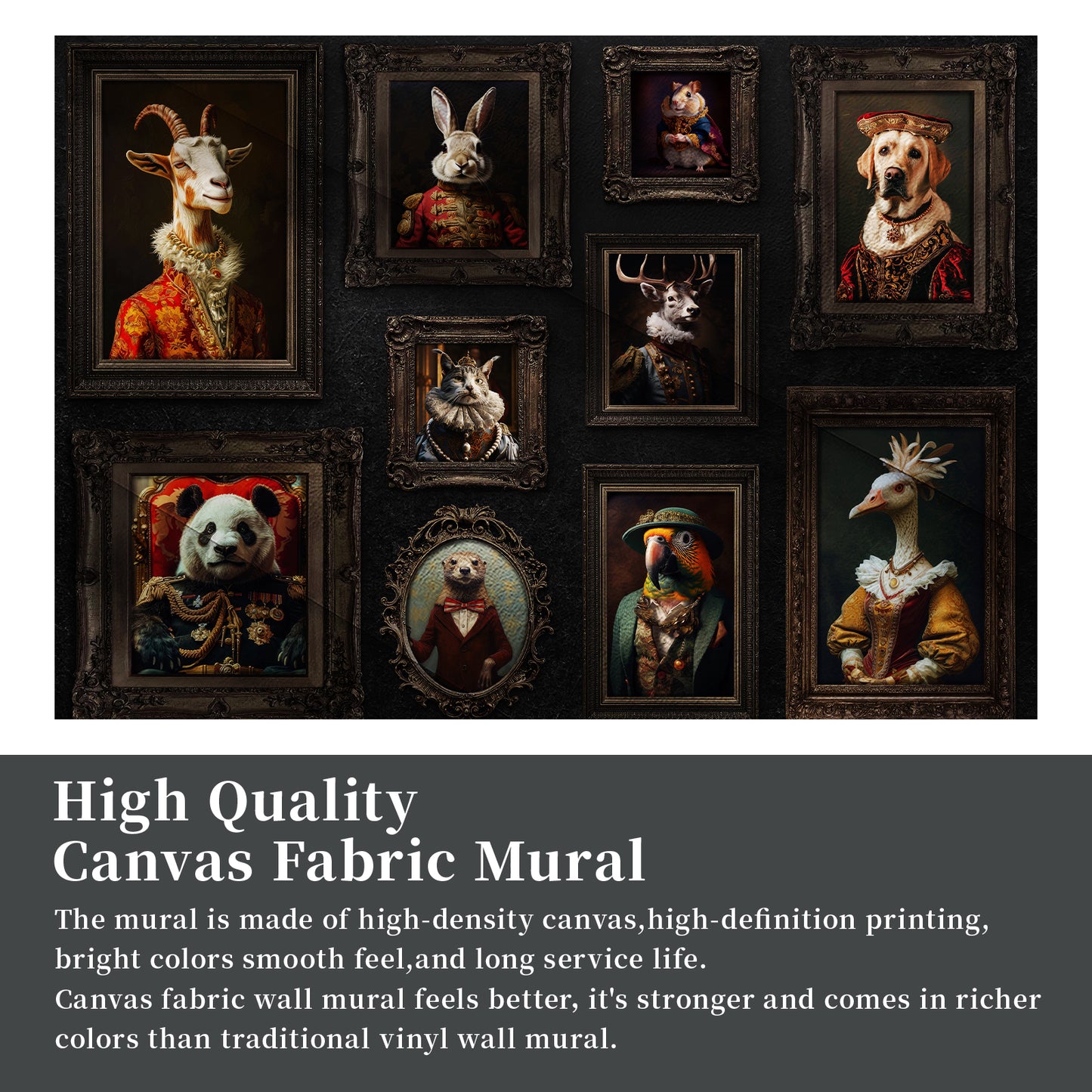Animal Noble Wallpaper Mural – Vintage Custom Wall Art for Living Room