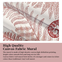 Wall Panel Red Fern Leaf Wallpaper Mural