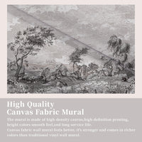 Self adhesive Vintage Susuno Jungle Gray Wallpaper Mural material layer, waterproof canvas fabric wall mural