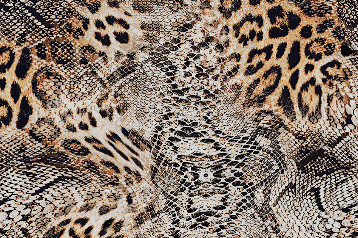 Leopard Snake Print vintage wallpaper closeup texture