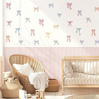 Pastel Bow Nursery Peel and Stick Wall Decals | ZeekoHome